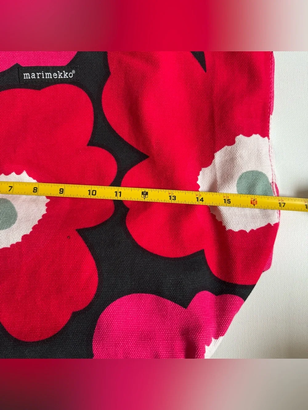 Marimekko Avon Breast Cancer Crusade Awareness Poppy Flower Canvas Tote Bag